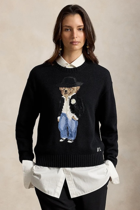Polo Ralph Lauren Sweter damski bawełniany czarny 211B23918