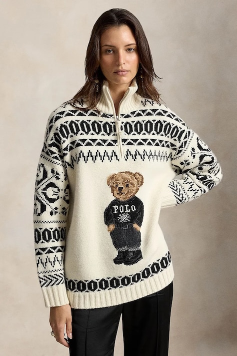 Polo Ralph Lauren Sweter damski wełniany beżowy 211B23908