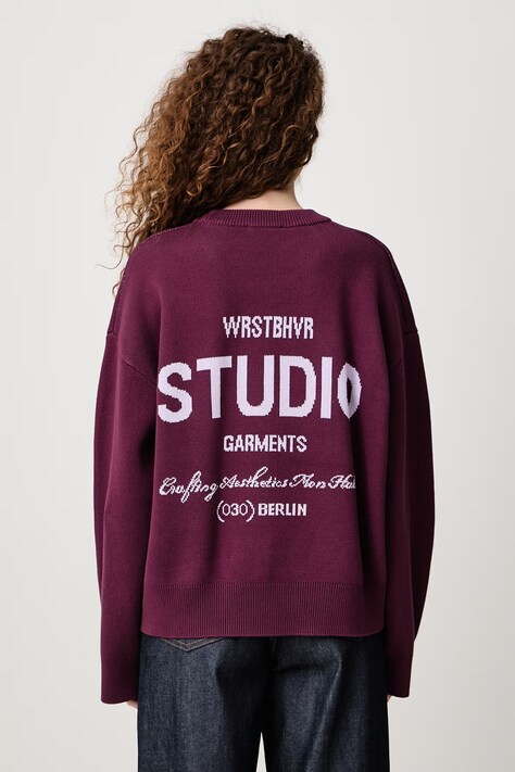 WRSTBHVR GARM sweter bawełniany damski fioletowy U2326AM
