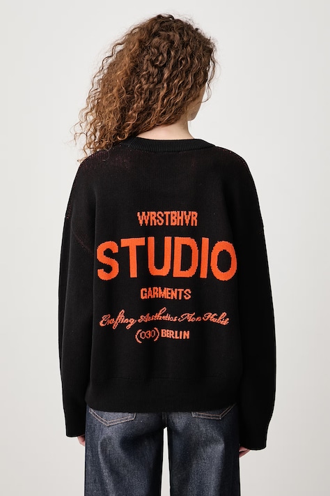 WRSTBHVR GARM sweter bawełniany damski czarny U2326AM
