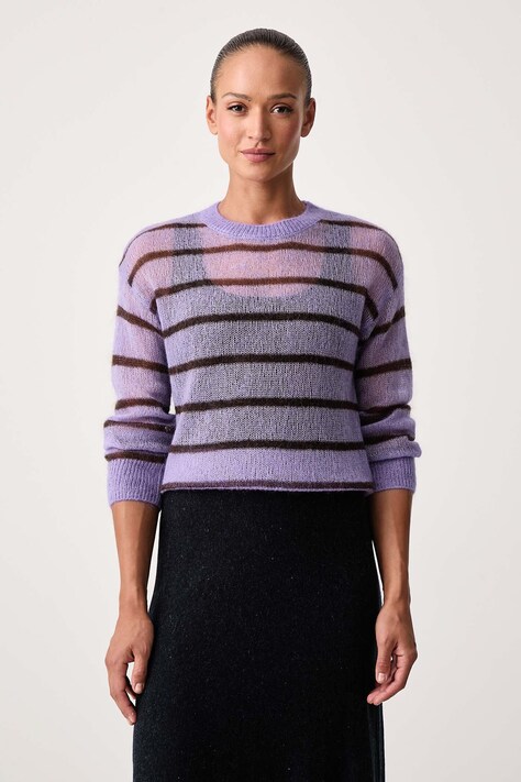 Mos Mosh Sweter damski z wełną fioletowy 183010