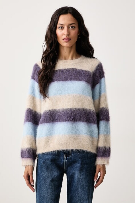 Mos Mosh Sweter damski z wełną fioletowy 182780