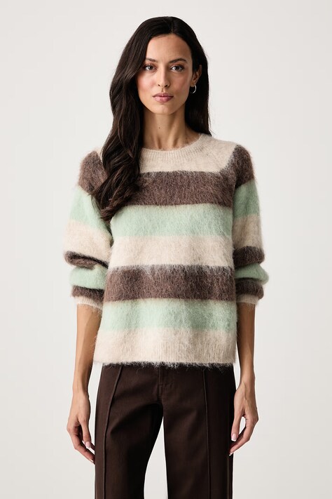 Mos Mosh Sweter damski z wełną zielony 182780