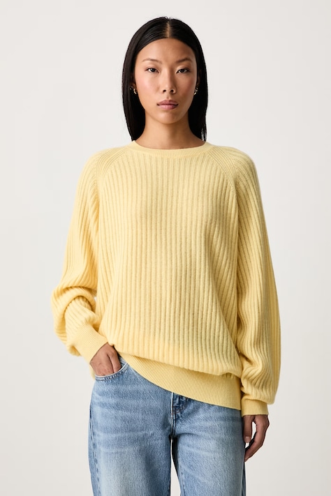 Frame THE CASHMERE SUNBEAM SWEATER sweater cashmere Women's yellow WE26KSW024