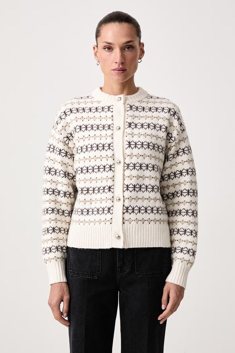 Levi's Kardigán dámsky s prímesou vlny CHARLOTTE CREWNECK béžový 007VG