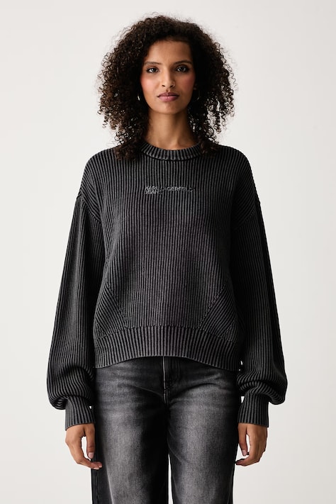 Karl Lagerfeld Jeans Sweter damski bawełniany szary B4W18075