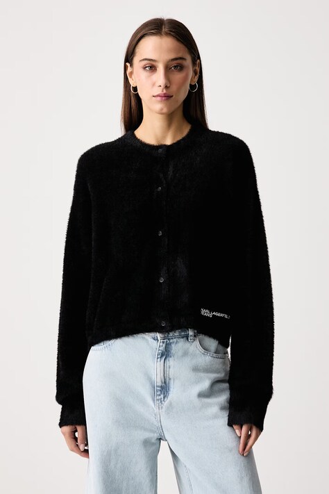 Karl Lagerfeld Jeans Kardigan za žene crni B4W18007