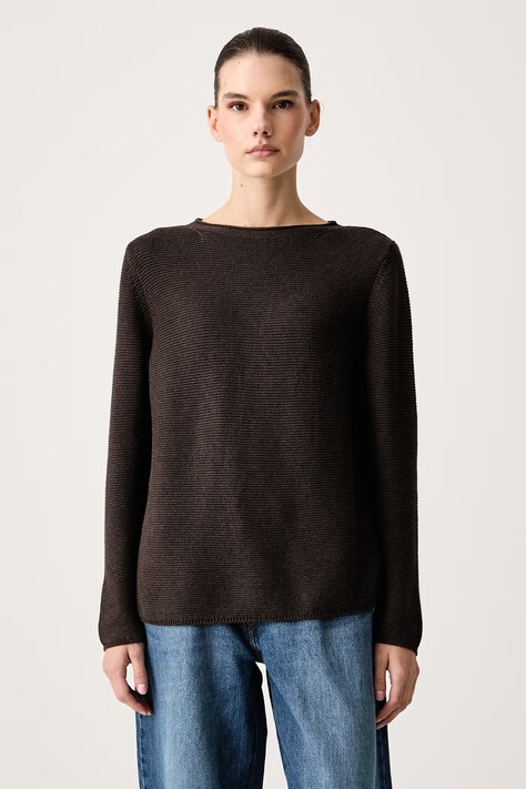 Marc O'Polo Sweter damski bawełniany brązowy 5000010442