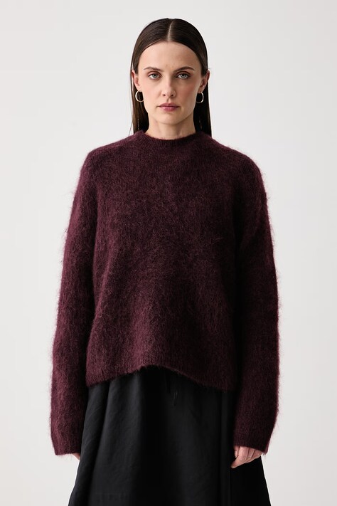 Marc O'Polo Sweter damski z wełną bordowy 5000015736
