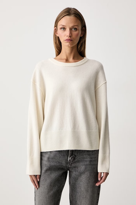 Marc O'Polo Sweter damski wełniany beżowy 5000013447