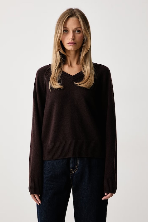 Marc O'Polo Sweter damski wełniany brązowy 5000013447