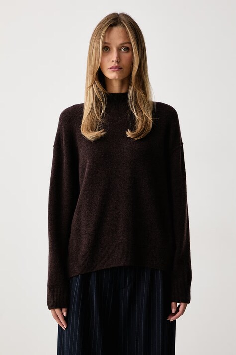 Marc O'Polo Sweter damski z wełną brązowy 5000007108