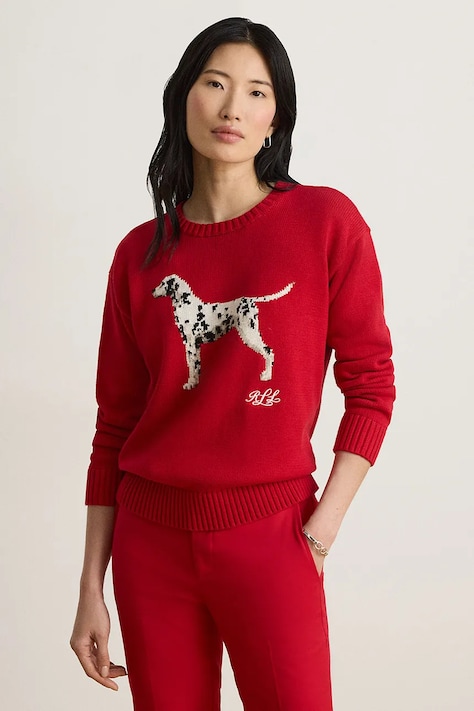 Lauren Ralph Lauren Sweter damski bawełniany czerwony 200B27843
