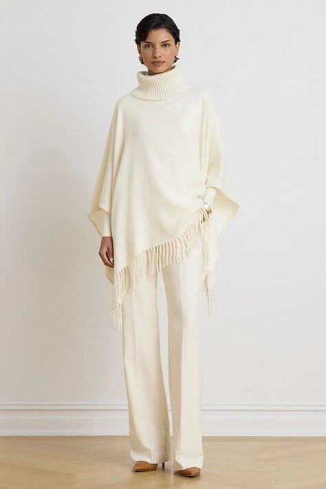 Lauren Ralph Lauren Szalik damski z wełną beżowy 454P23626