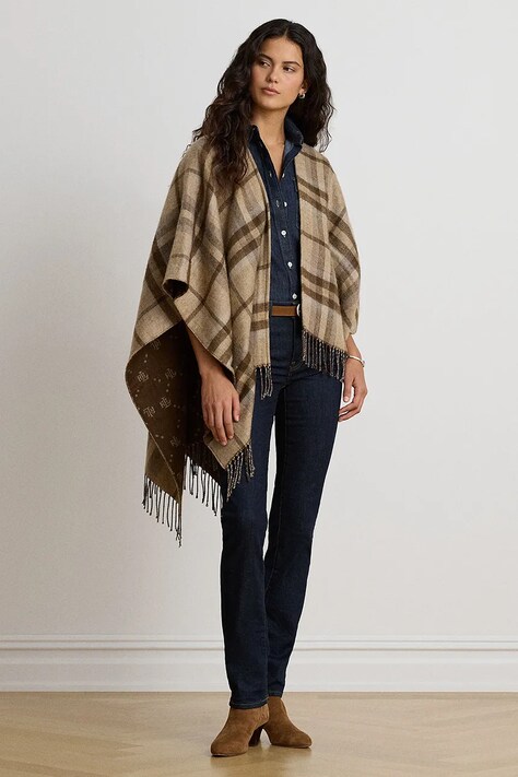 Lauren Ralph Lauren Poncho damskie beżowe 454P04526