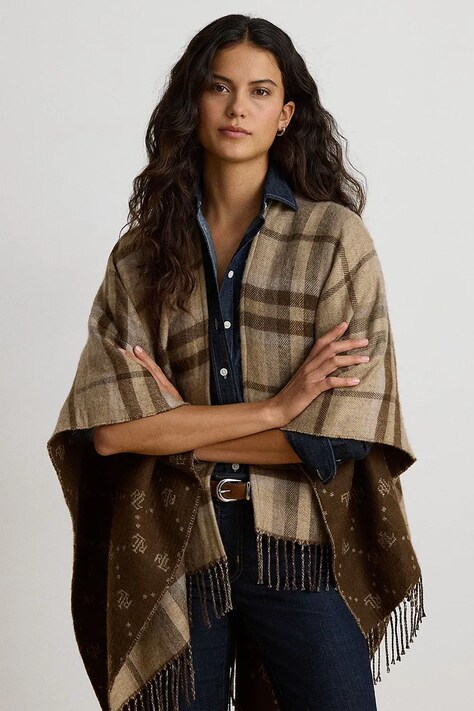 Lauren Ralph Lauren Poncho damskie beżowe 454P04526