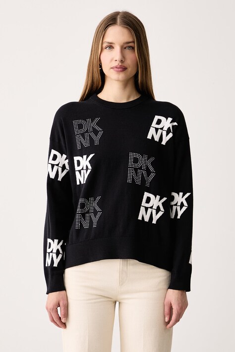 DKNY Sweter damski z bawełną czarny P6MSAF52