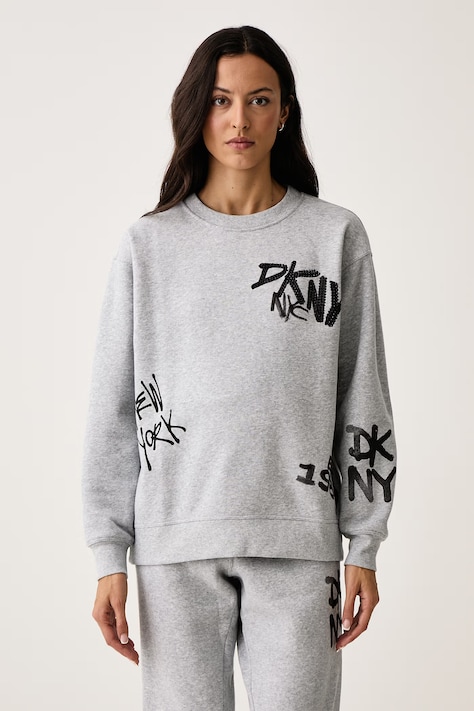 DKNY Bluza damska z bawełną szara DP6T1845