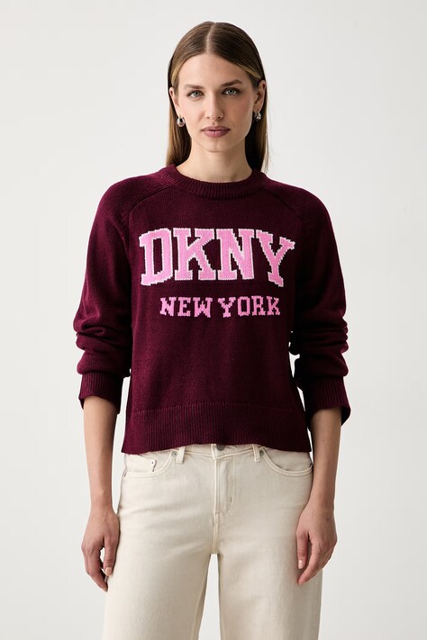 DKNY svetr dámský burgundský DJ6R0768