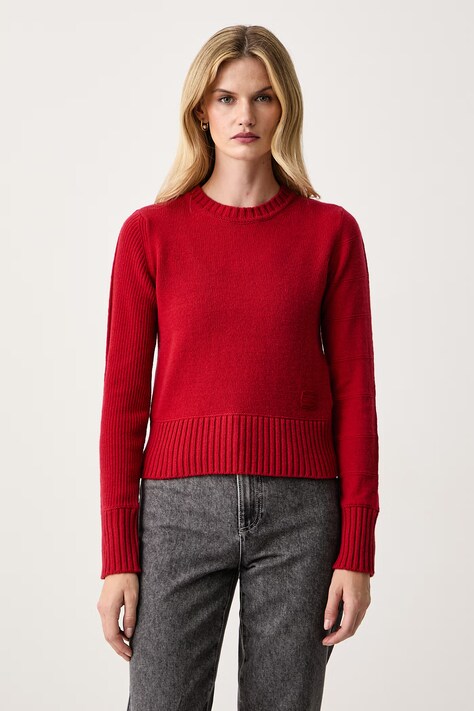 Max&Co. Sweter damski wełniany CAPO czerwony 2626366103200