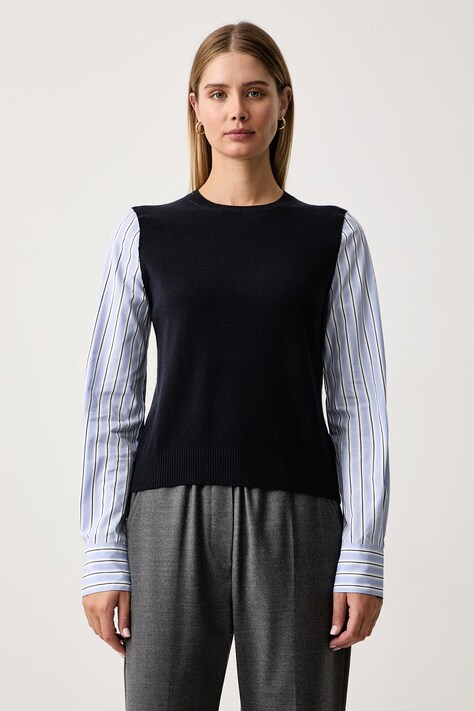 Max&Co. Sweter damski z wełną NAVETTA granatowy 2626366073200