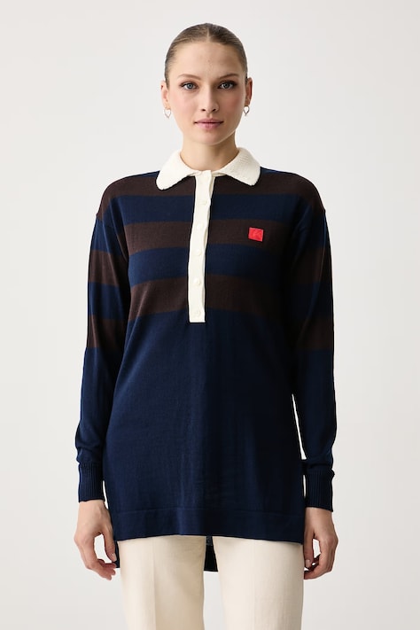Max&Co. Sweter damski wełniany PANTERA granatowy 2626366033200