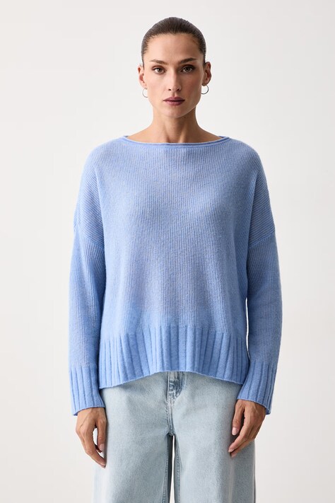 Max&Co. Sweter damski z wełną STAMPA niebieski 2626366091200