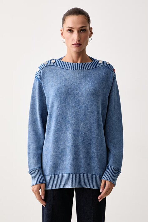 Max&Co. Sweter damski bawełniany TEISMO niebieski 2626366061200