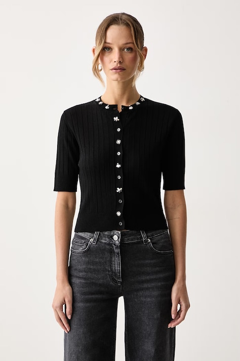 Max&Co. Kardigan damski z wiskozą GIURATO czarny 2626346041200