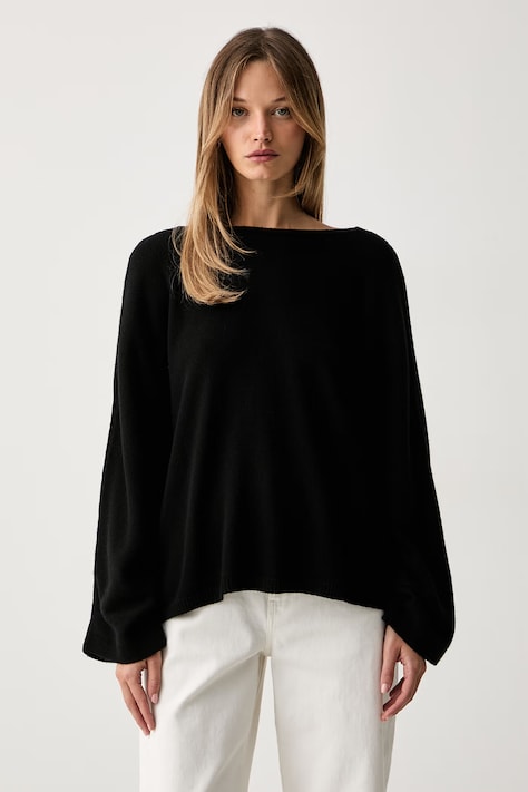 ViCOLO sweter damski z wełną czarny 7AC7079