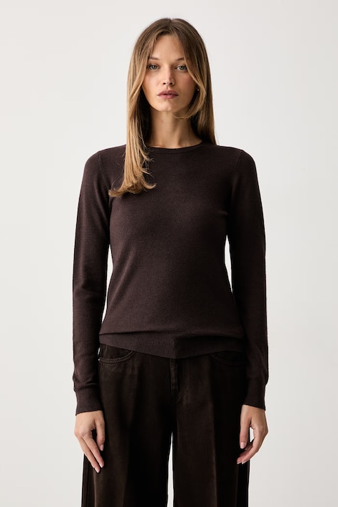 ViCOLO sweter damski z wiskozą brązowy 2AC2056