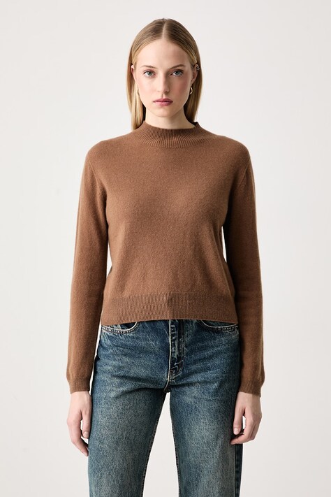 Kaos Sweter damski kaszmirowy brązowy SIHKT013