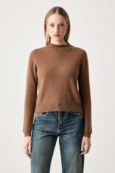 Kaos Sweter damski kaszmirowy brązowy SIHKT013