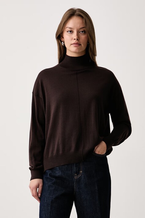 Kaos Sweter damski wełniany brązowy SI1NT061