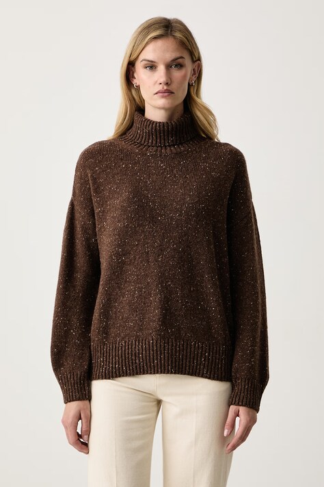 Barbour Sweter damski z wełną Stanford brązowy LKN1864