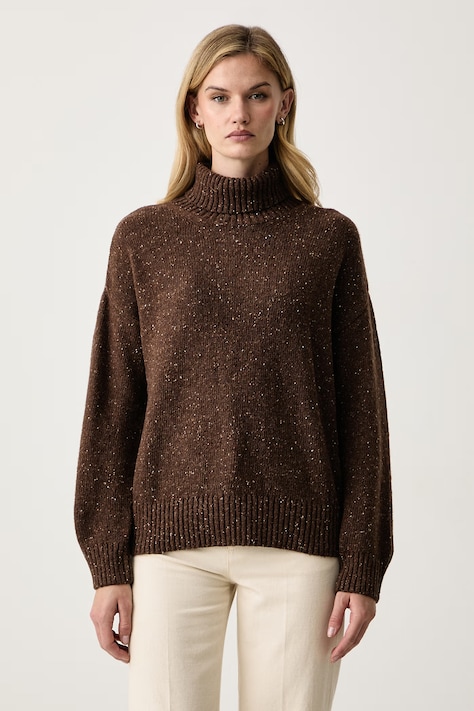 Barbour Sweter damski z wełną Stanford brązowy LKN1864