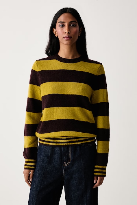 Barbour Sweter damski wełniany brązowy LKN1844