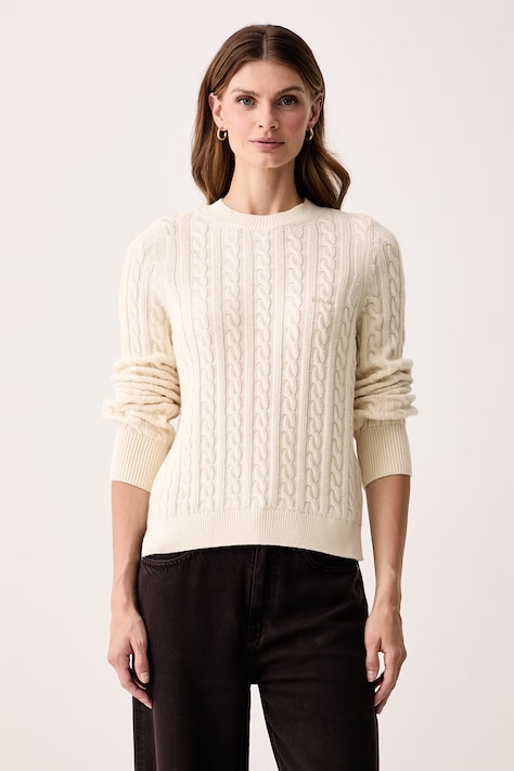 Barbour Sweter damski z wełną Ashdown beżowy LKN1834