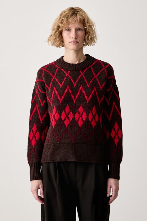 Barbour Sweter damski z dodatkiem wełny Adina brązowy LKN1832