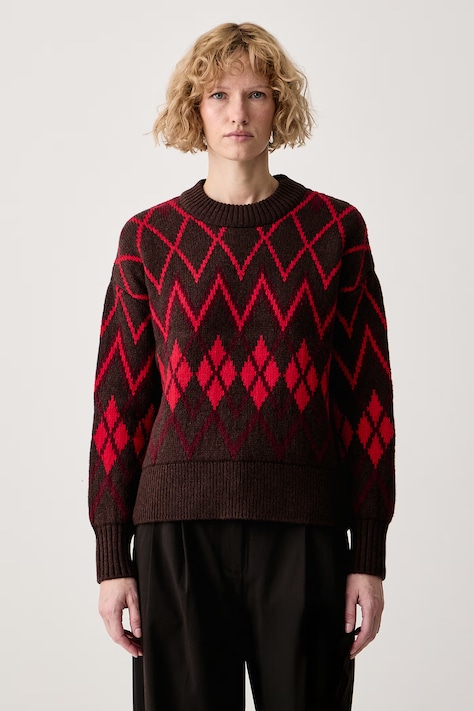 Barbour Sweter damski z dodatkiem wełny Adina brązowy LKN1832
