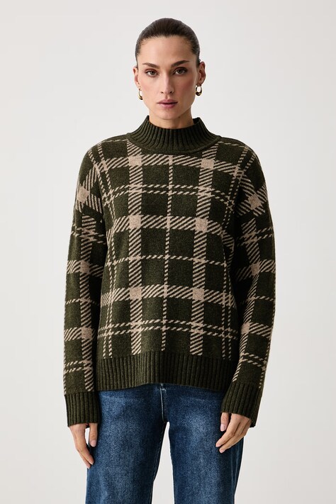Barbour Sweter damski z wełną Delilah zielony LKN1828