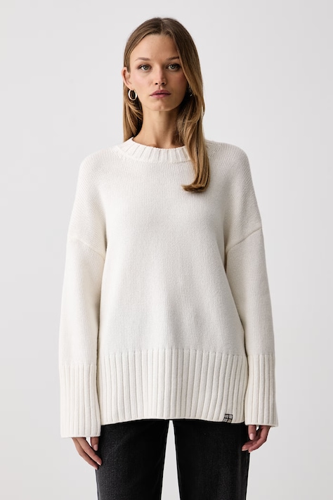 Barbour sweter damski z dodatkiem wełny Gaia beżowy LKN1827