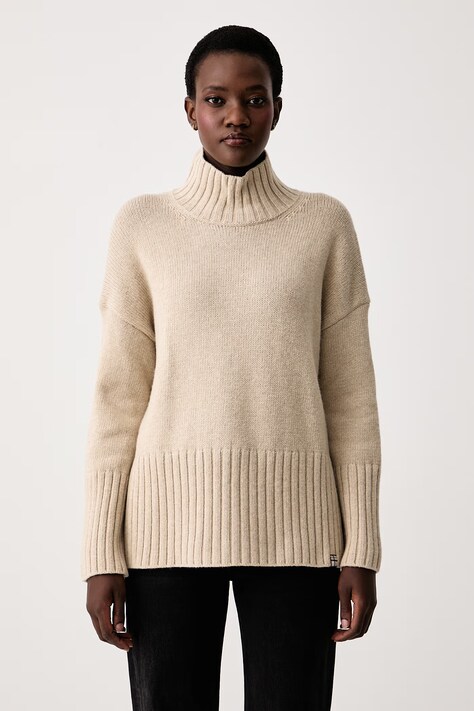 Barbour Sweter damski z dodatkiem wełny May beżowy LKN1825