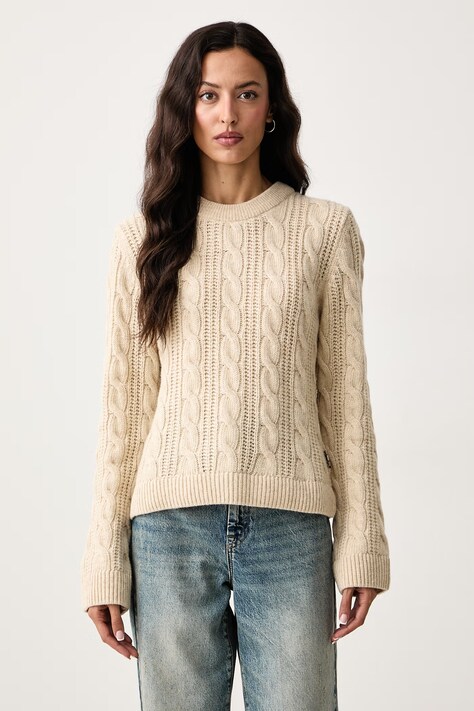 Barbour Pulover pentru femei cu lână Joan bej LKN1802