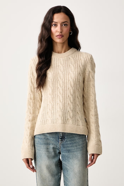 Barbour Pulover pentru femei cu lână Joan bej LKN1802