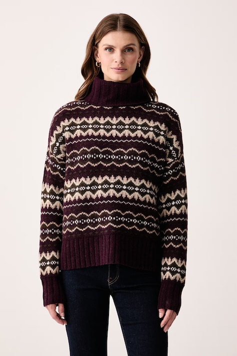 Barbour Sweter damski z wełną Helen bordowy LKN1560