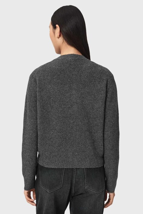 AllSaints Kardigan damski z dodatkiem wełny EFFIE szary W013KF