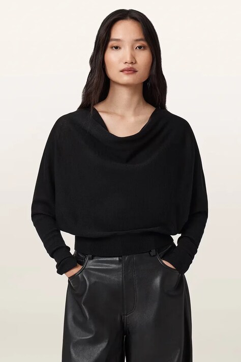AllSaints Sweter damski wełniany RIDLEY czarny W094KC