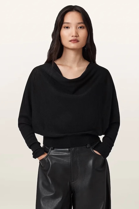 AllSaints Sweter damski wełniany RIDLEY czarny W094KC