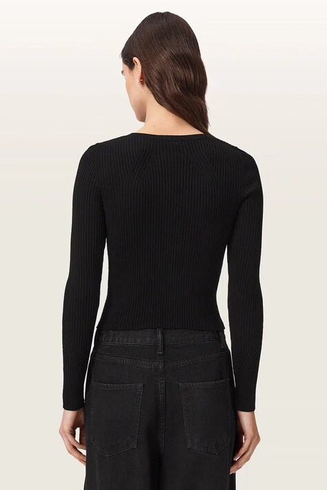 AllSaints кардиган жіночий з віскозою CRUZ ZIP — AW26-SWDYTN, чорний — фото 2
